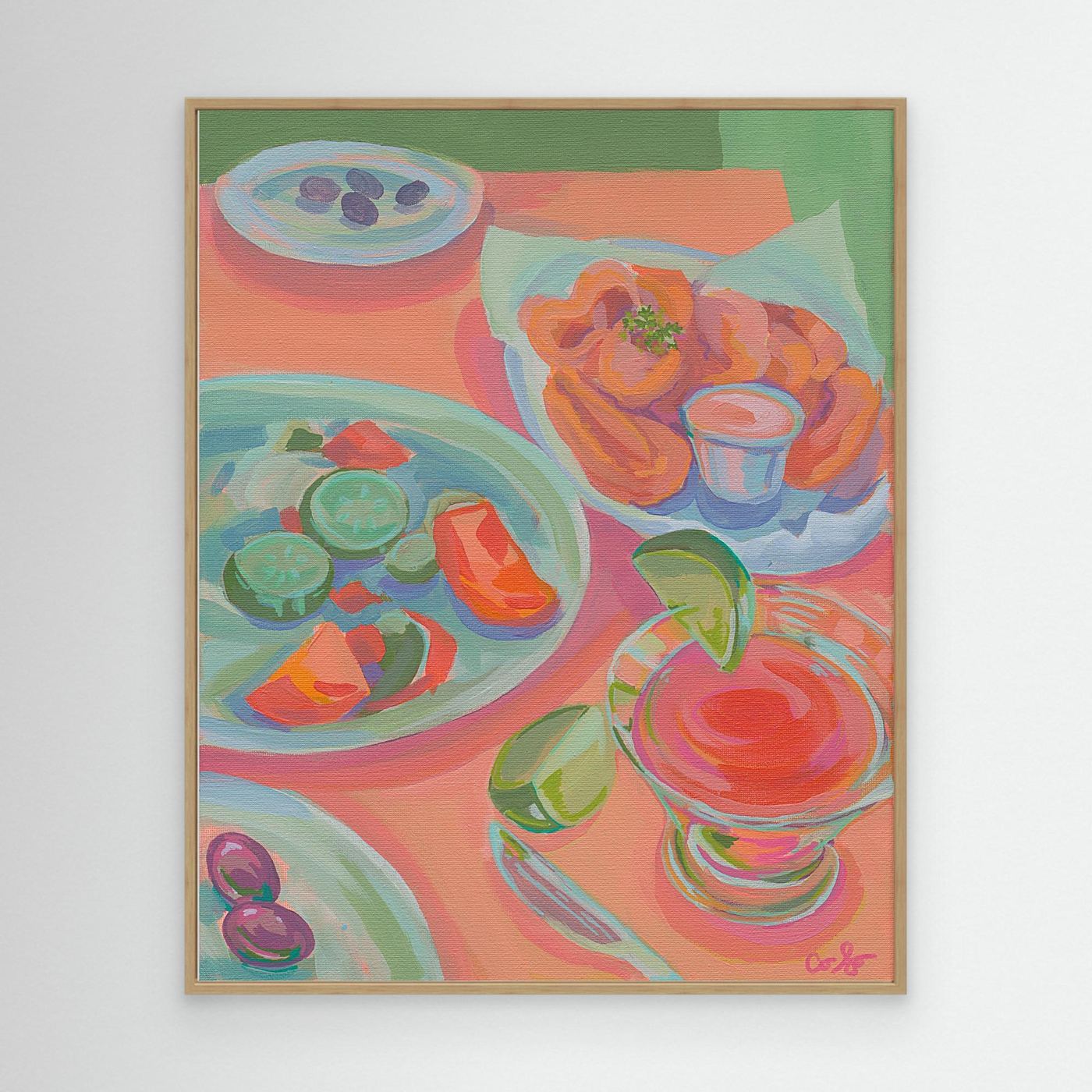 Greek Appetizers and a Cosmo Canvas Print